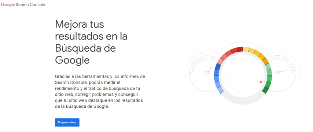 Analítica web: la importancia de medir los resultados 4 imagen inicio Google Search console para el blog de Ukume
