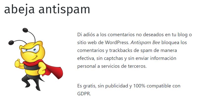 Los mejores plugin para WordPress que te van a salvar la vida (2022) 6 antispam bee Los mejores plugin para WordPress que te van a salvar la vida (2022)