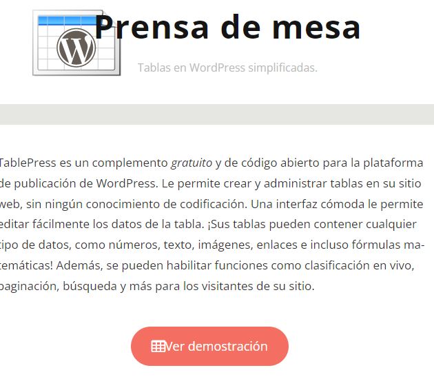 Los mejores plugin para WordPress que te van a salvar la vida (2022) 10 table press Los mejores plugin para WordPress que te van a salvar la vida (2022)