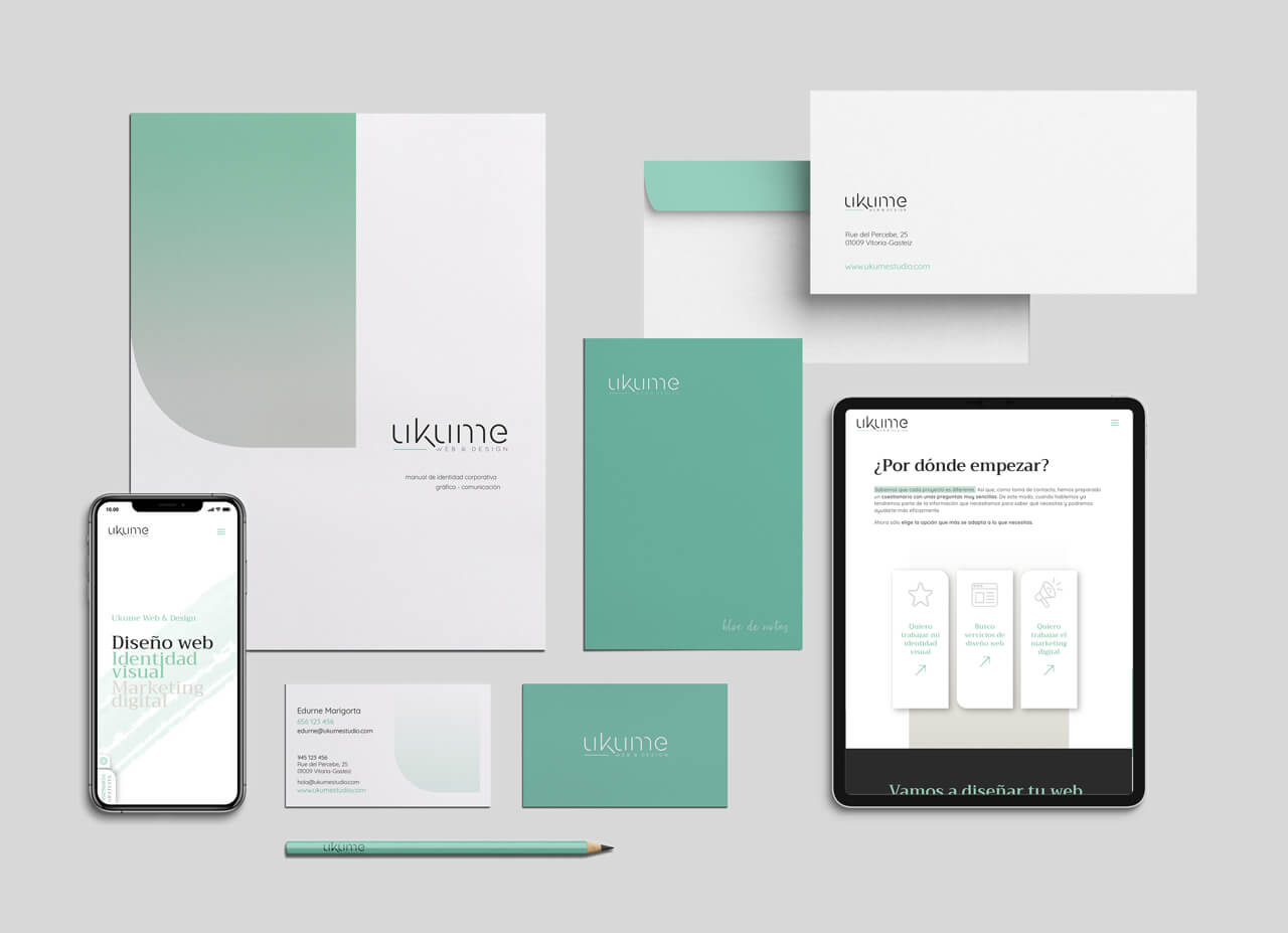 identidad visual papeleria corporativa diseño web ukume estudio vitoria